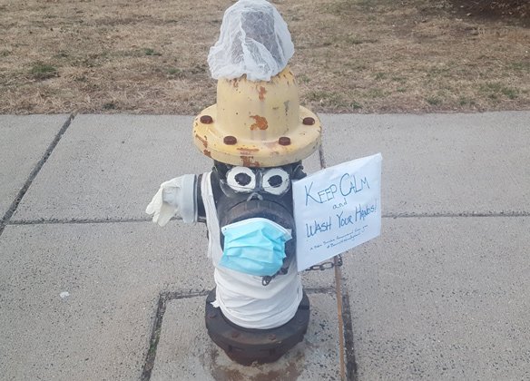 Hydrant in Brighton with a message to keep safe