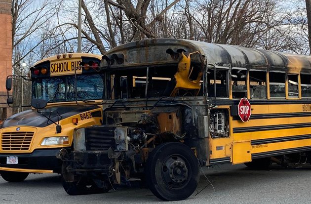 Burned bus