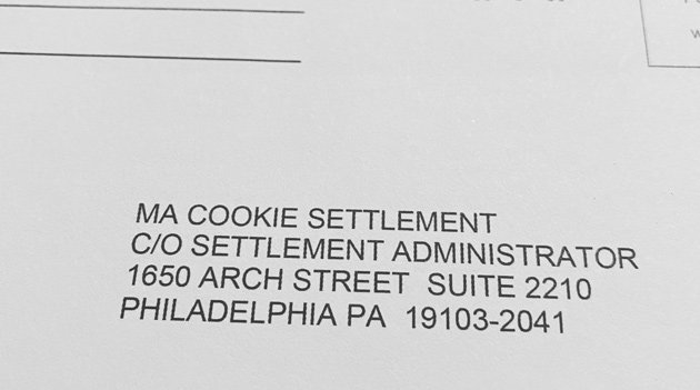 Cookie settlement