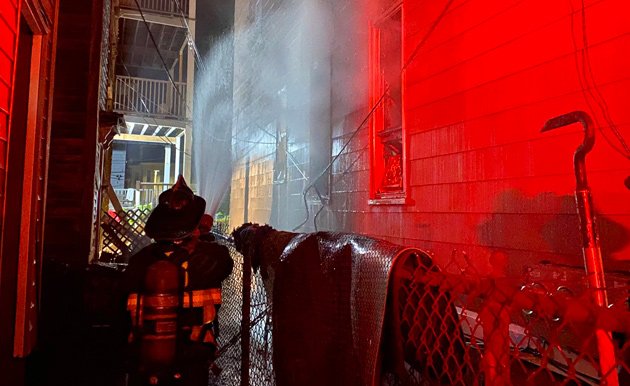 Firefighters on Dorchester Avenue