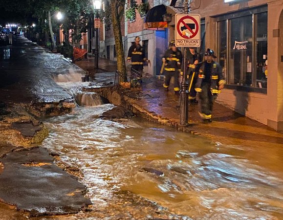 Beacon Hill street turned into torrent