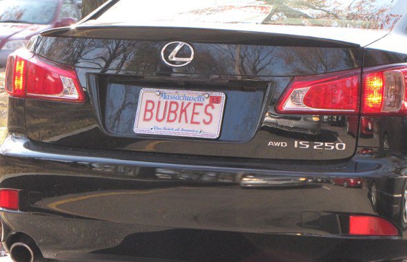 License plate reading BUBKES