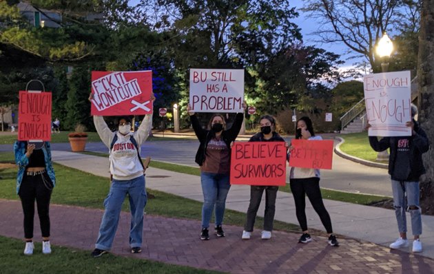 Protesting sexual assault on BU Beach