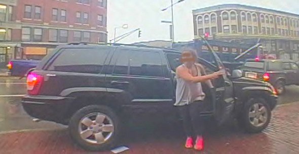 Amy Lord getting out of her own SUV
