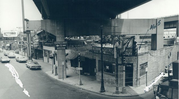 Old block under expressway