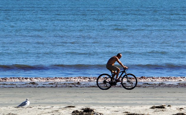 Biking on Revere Beach