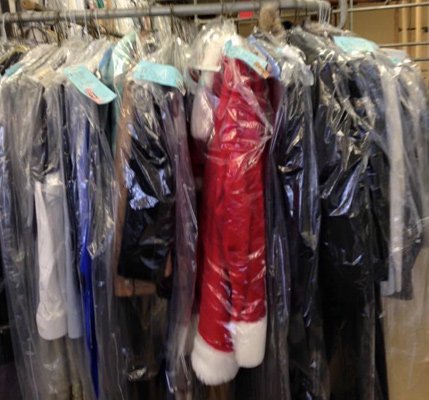 Santa suit at a Dorchester dry cleaner