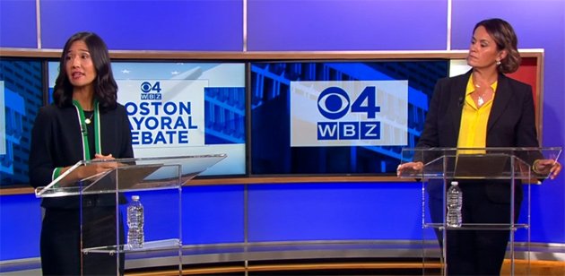 The two candidates in the WBZ debate
