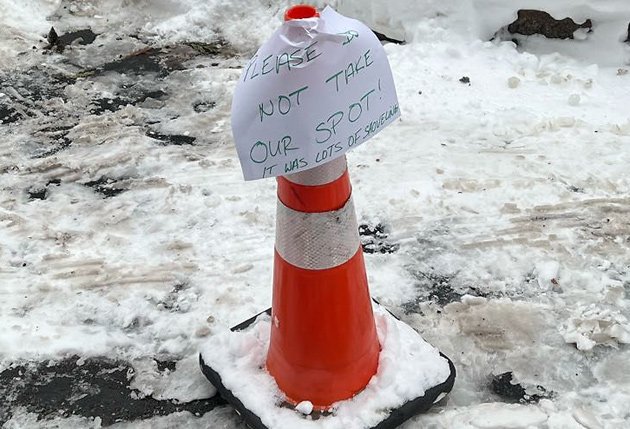 Space saver on Beacon Hill
