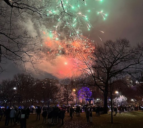 Fireworks over Boston Common