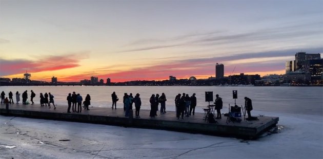 Waterside music on the Charles River at sunset