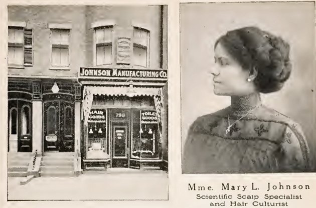 Mme. Johnson and her hair salon at 798 Tremont St. in Roxbury