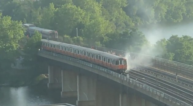 Orange Line train on fire