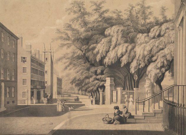 Tremont and Park streets in 1843