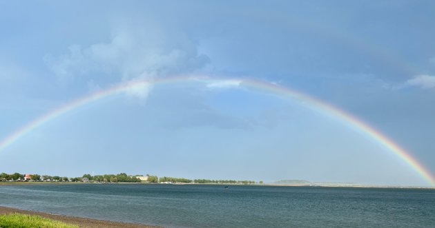 Double rainbow over Pleasure Bay in South Boston