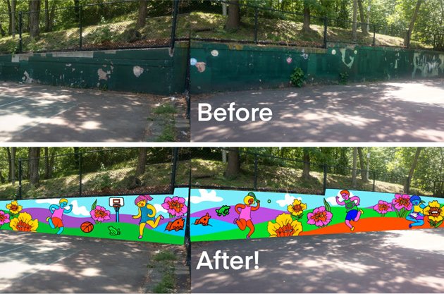 Proposed painted wall at Ringer Park