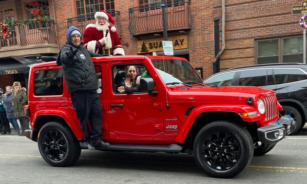 Santa in his Jeep