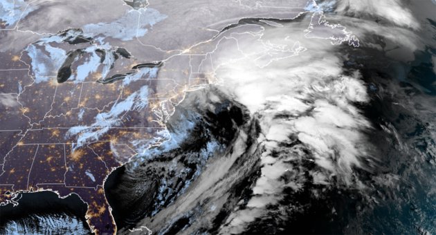Satellite view of the storm at 7:30 a.m.