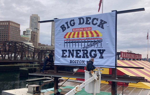 New Barking Crab sign advertises big deck energy