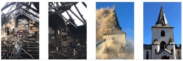 Aftermath of fire at Lutheran church