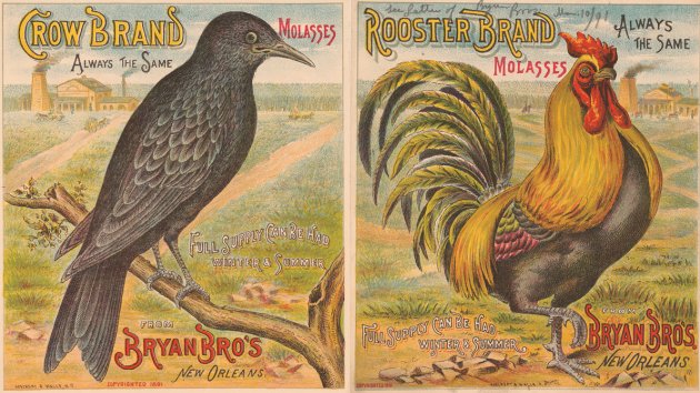 Ads for two 19th century brands of molasses