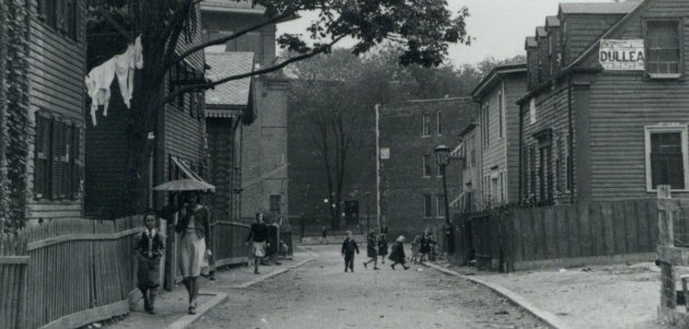 Street scene in old Boston