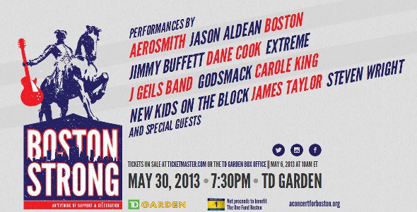 Flyer for Boston Strong concert