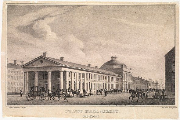Quincy Market in 1828 or 1829