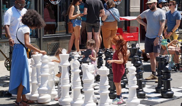 Street chess in Jamaica Plain