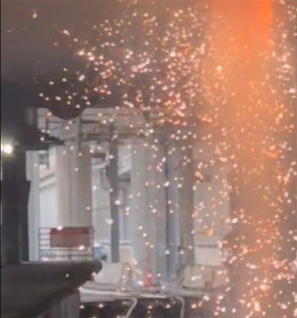 Sparks raining down at South Station