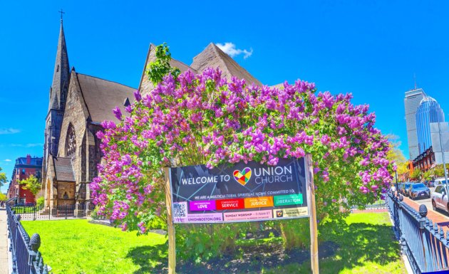 Lilacs at Union Church n the South End