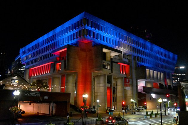 Boston City Hall in Red Sox colors to honor Tim Wakefied