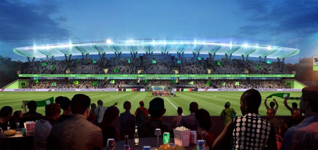 Rendering of a game in the new White Stadium