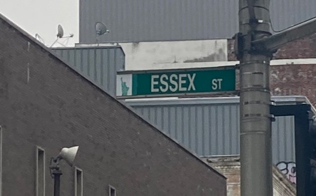 New York-style Essex Street sign in Chinatown