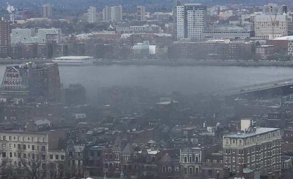 Smoke in the area near the Mass. Ave. bridge