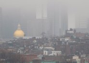 Boston's Beacon Hill in the fog