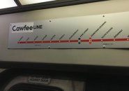 Cawfee sign on the Red Line