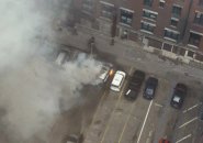 Two cars on fire on Lagrange Street in Chinatown