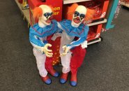 Clowns statue for sale in Central Square, Cambridge