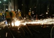 MBTA workers repair busted switch near Park Street on the Green Line
