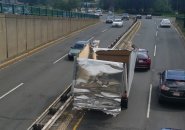 Peeled back truck on Soldiers Field Road