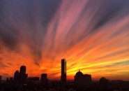 July Fourth sunset over Boston