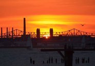 Sunset over the Tobin Bridge