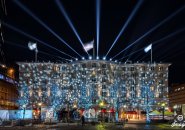 Copley Plaza Hotel lit up for New Year's Eve