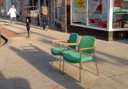 Two chairs on Centre Street in West Roxbury