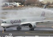 Qatar Airlines plane in Boston