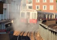 Smoke on the tracks at Charles/MGH on the Red Line