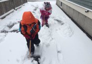 Roslindale snow shoveling in April