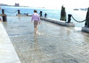 Long Wharf in Boston flooded by king tide