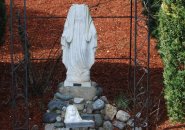 Decapitated religious statue in Burlington